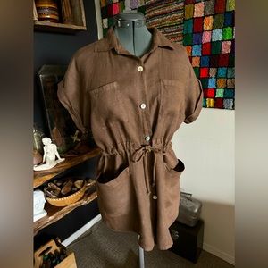 Pistache Linen Capped Sleeve Jacket